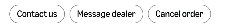 Actions: Contact us, Message dealer, Cancel order